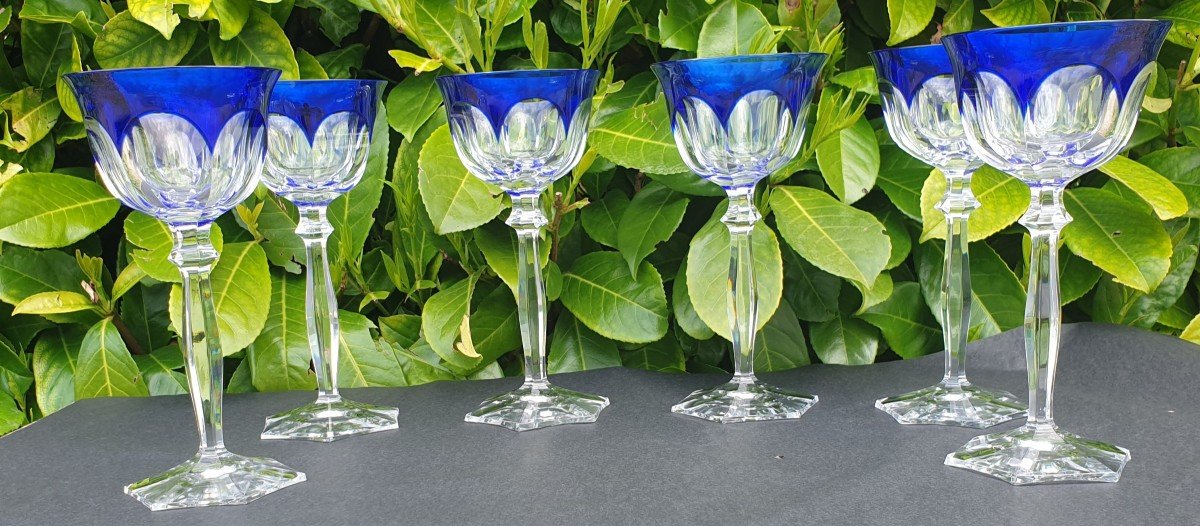 Set Of 6 Large Roemer Crystal Wine Glass -photo-3