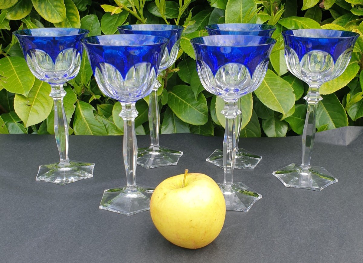 Set Of 6 Large Roemer Crystal Wine Glass -photo-4