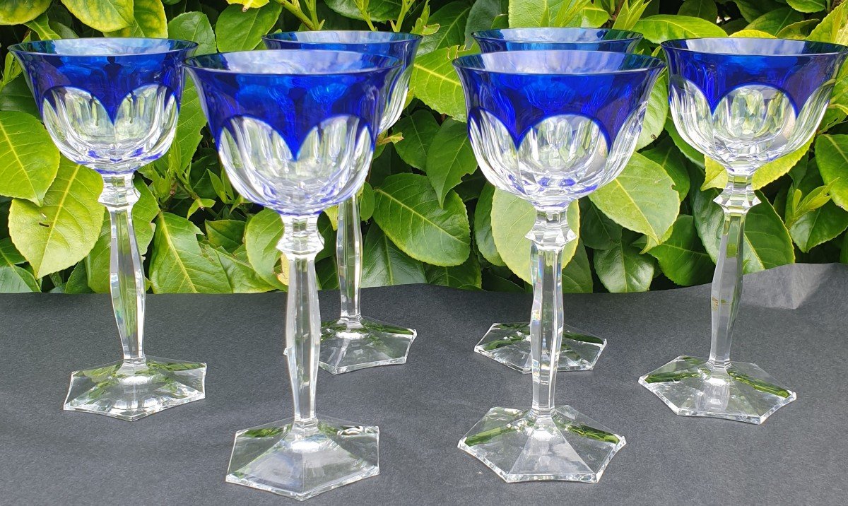 Set Of 6 Large Roemer Crystal Wine Glass 