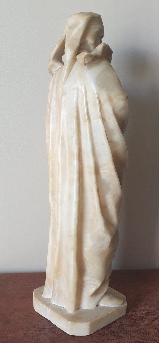 Dante Alighieri Dit « dante » Sculpture En Albâtre Début XIX ème Siècle -photo-4