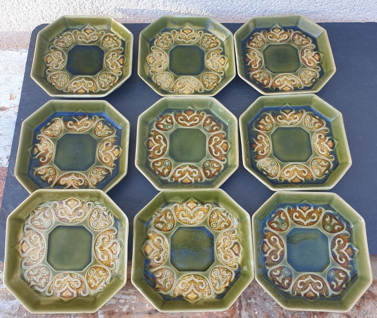 Choisy Le Roi 20 Cups -hippolyte Boulenger Chinese Earthenware -photo-2