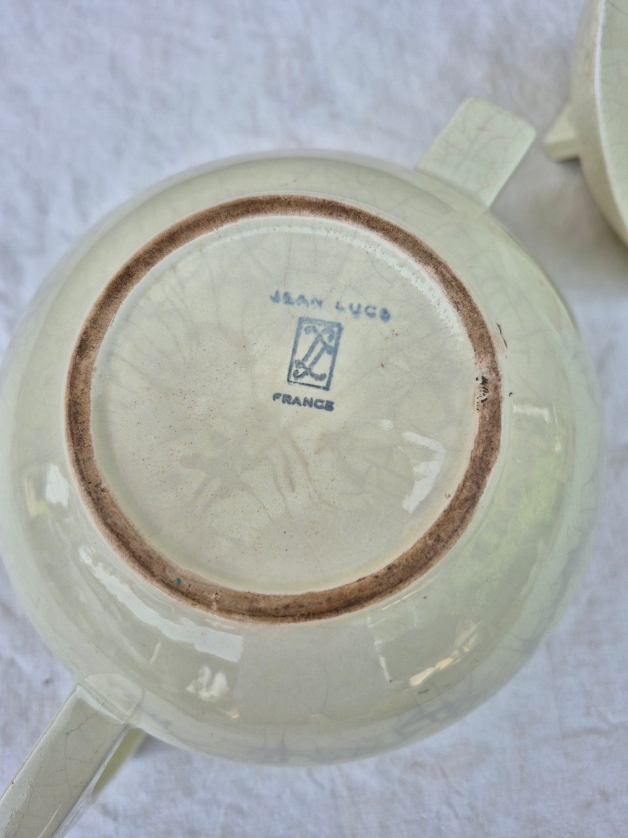 Jean Luce  Cafetière Moderniste En Faïence Art Déco -photo-4