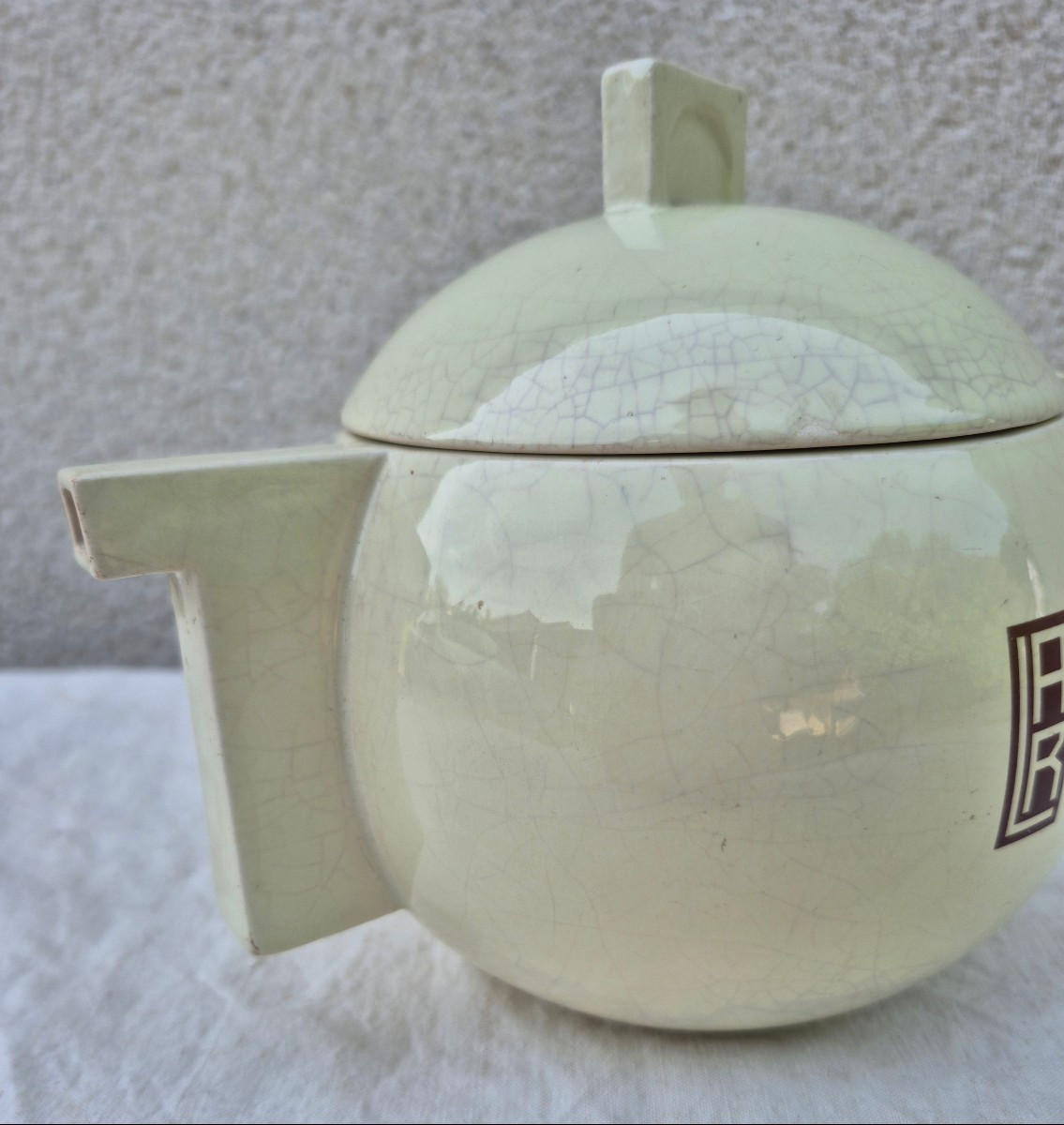 Jean Luce  Cafetière Moderniste En Faïence Art Déco -photo-2