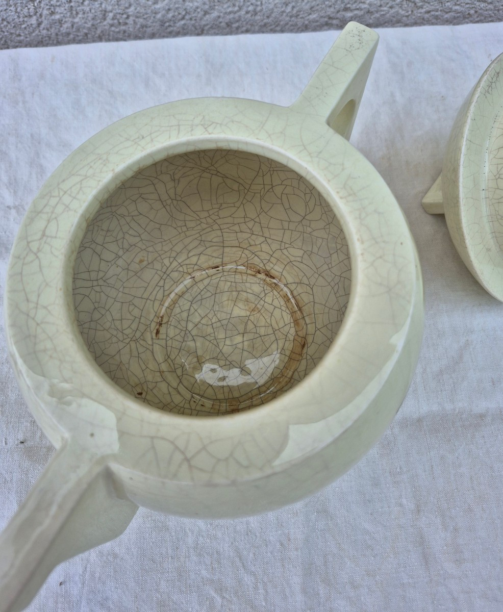 Jean Luce  Cafetière Moderniste En Faïence Art Déco -photo-5