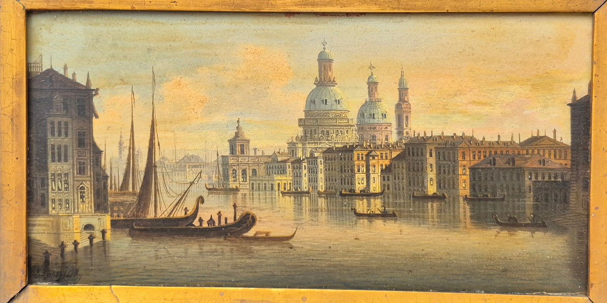 VISTO FIRENZE ITALIA   TABLEAUX  XIX ÈME SIÈCLE VUES  DE FLORENCE ITALIE -photo-2
