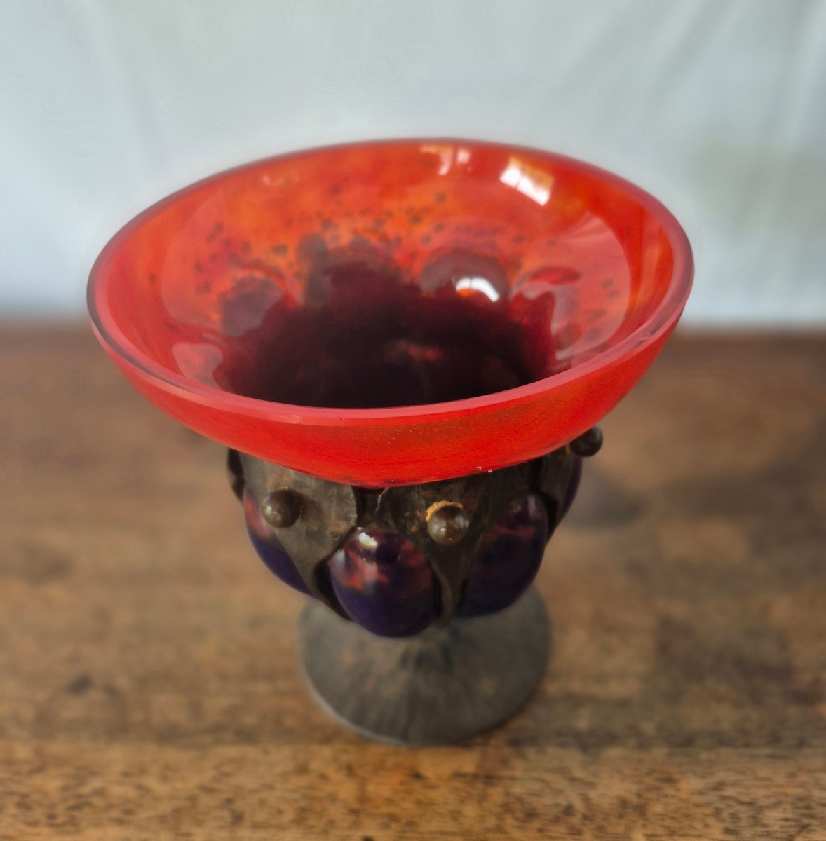 Schneider Charles, Blown Wrought Iron Vase 1920 -photo-2