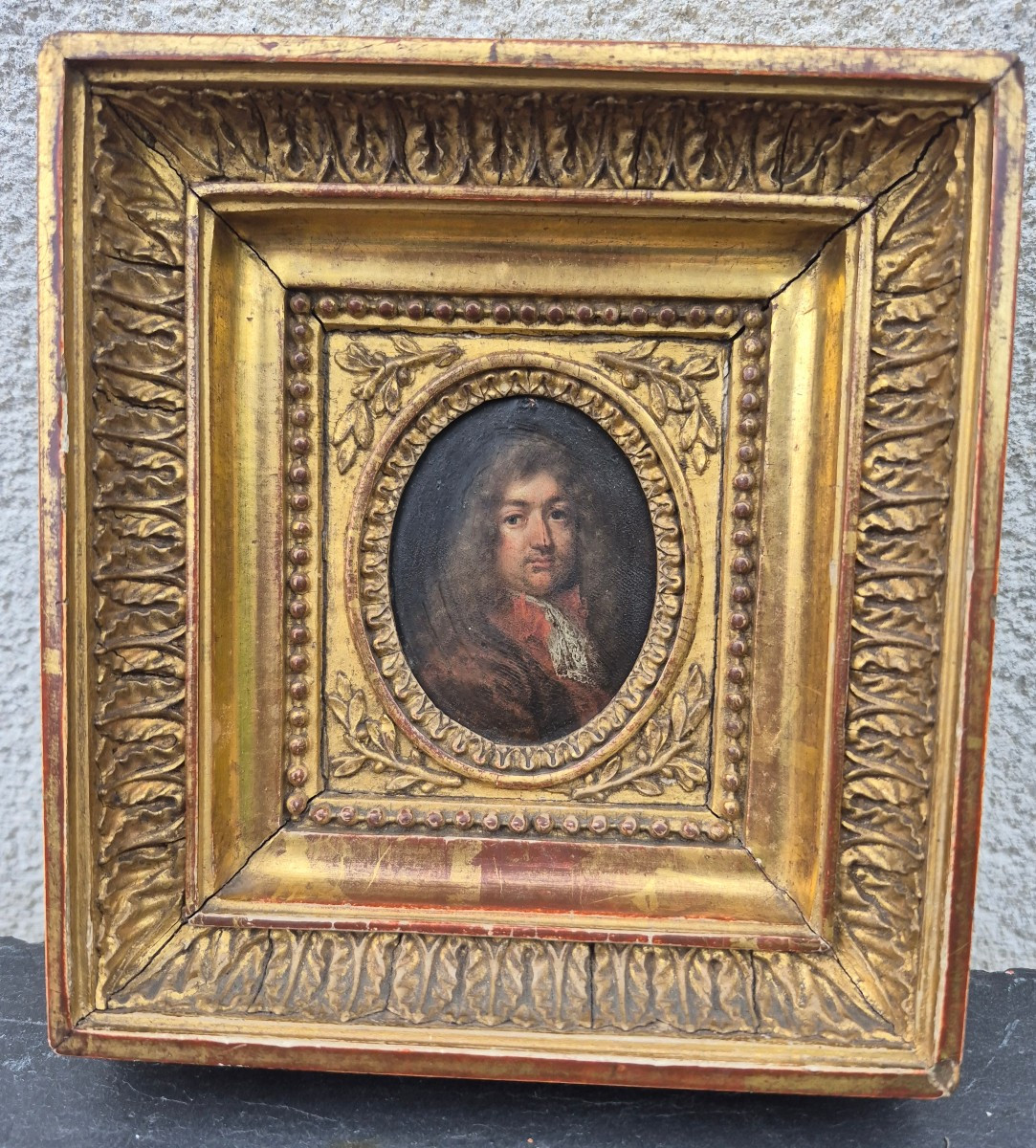 Portrait Of A Gentleman Miniature On Copper 17th Century 