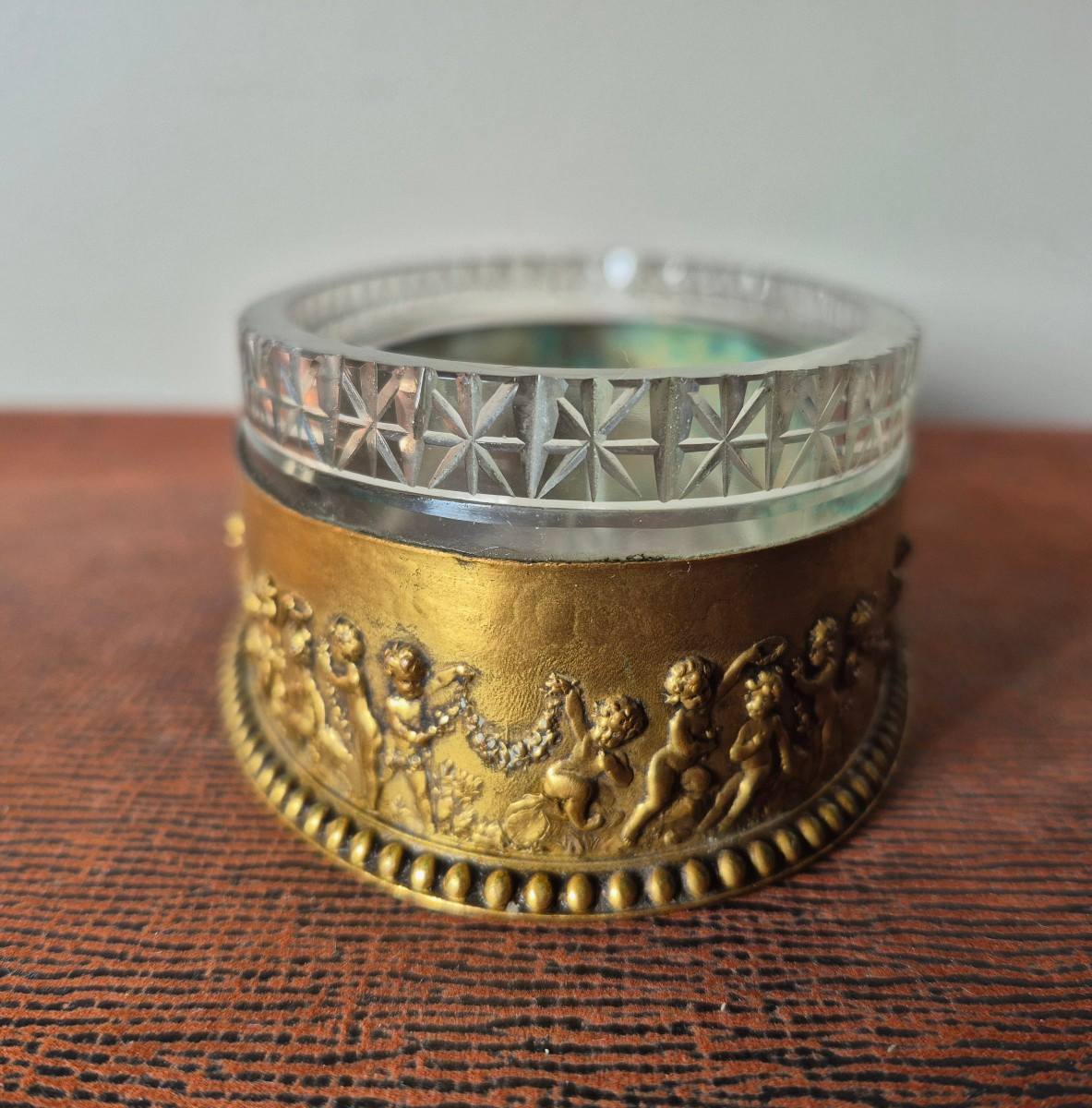   Farandole Of Loves Napoleon III Planter In Crystal And Gilt Brass -photo-1