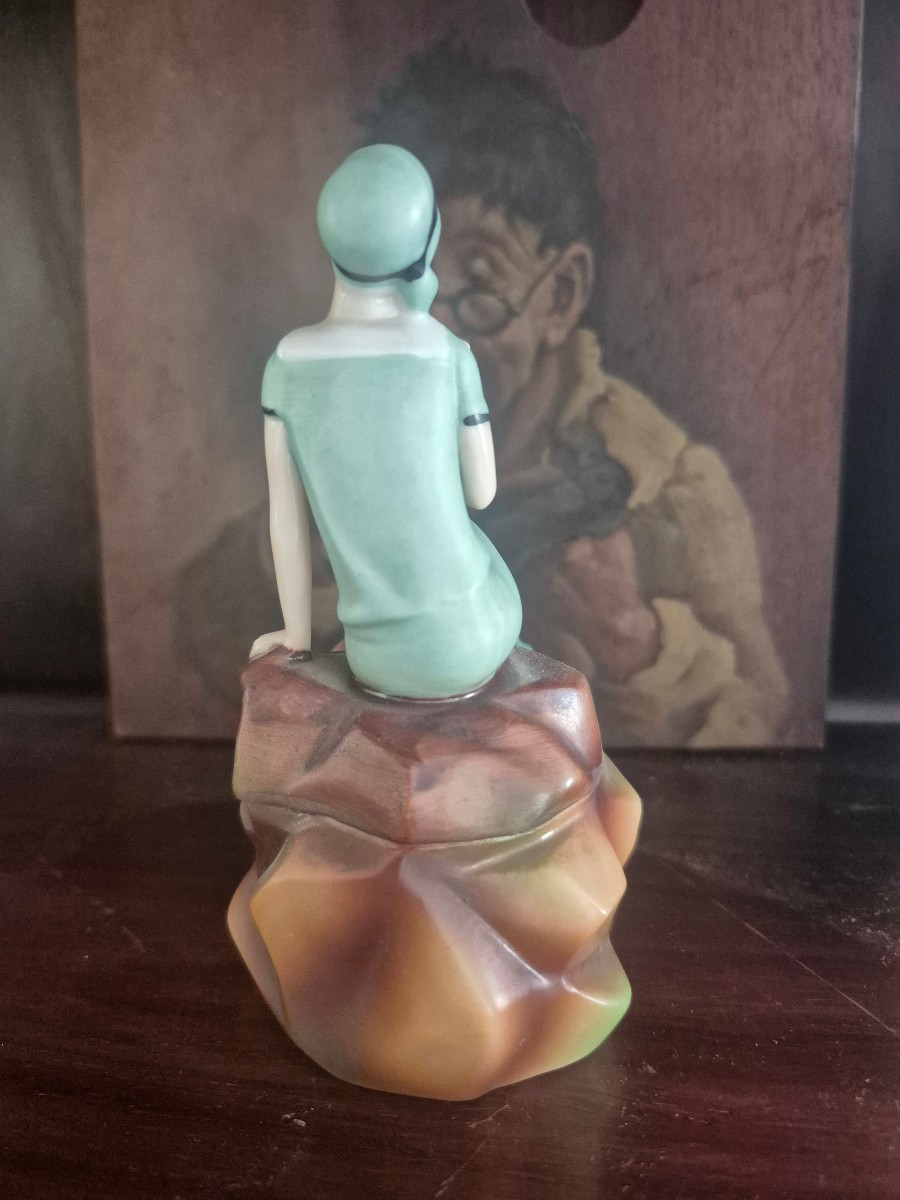 Baigneuse porcelaine Art Déco Nice 1925 boîte -photo-2