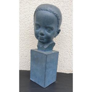  Sculpture  Buste d'Enfant. Raffour Raymond (1901- 1988 )