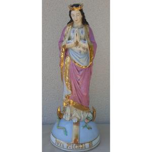Tota Pulchra Es Immaculate Conception. Important .virge Porcelain XIX Th Century