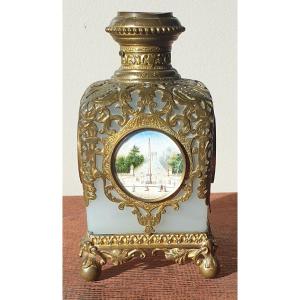 Perfume Bottle Gouache Miniatures Nap III Parisian Monuments 