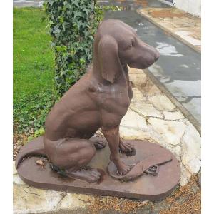 Life Size Cast Iron Garden Dog Dommartin 20th Century 