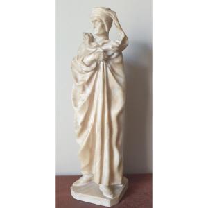 Dante Alighieri Said “dante” Alabaster Sculpture Early 19th Century 
