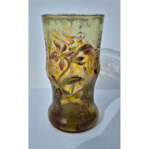 Cristallerie Emile Gallé. Vase Orchidée ou sabots de Vénus 