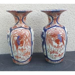 Japan Imari Pair Of Vases XIX