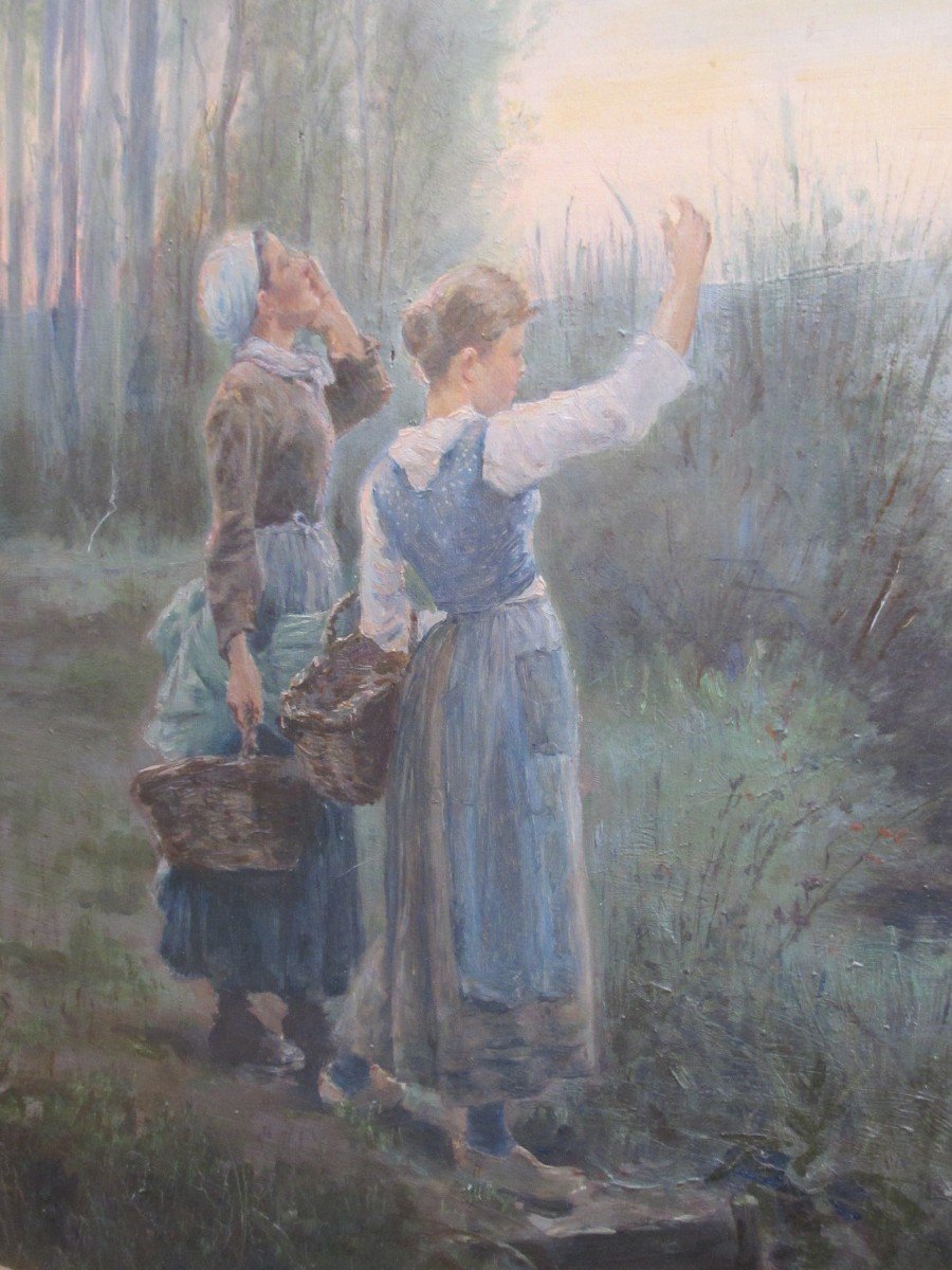 "jeunes filles au bord de la rivière" par Henri Jonio 1896-photo-4