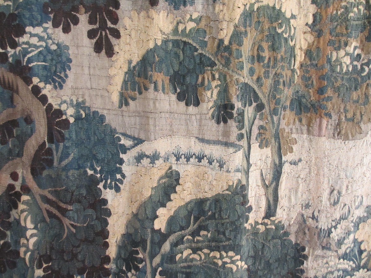 Grande tapisserie  "verdure"  d'Aubusson XVIII s.-photo-4