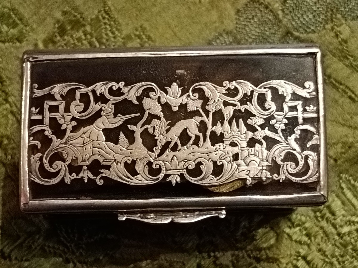 Tabatière En écaille Et Argent XVIII S-photo-5