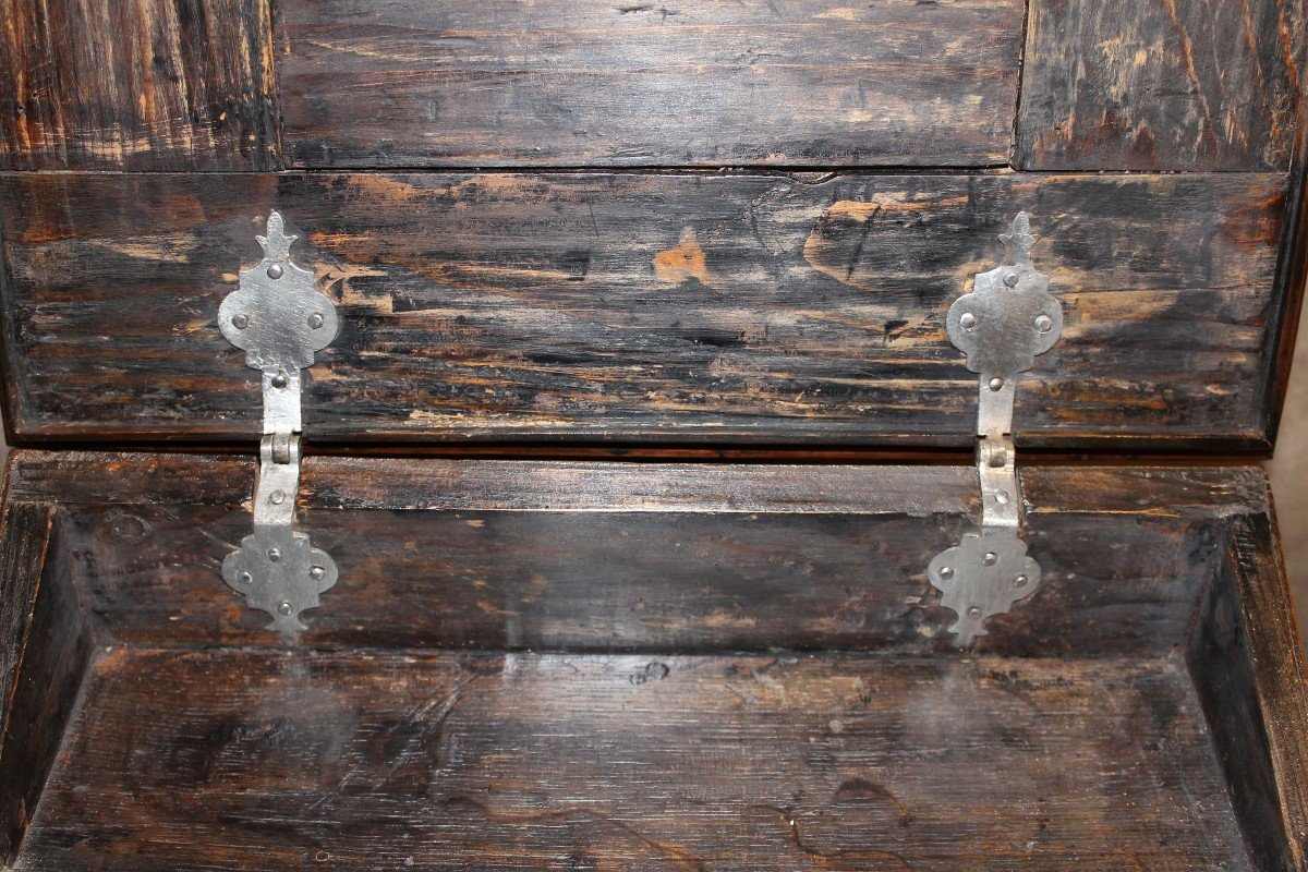 Late 17th Century Writing Case In Fruitwood Marquetry. Alsace Or Rhine Valley. -photo-7