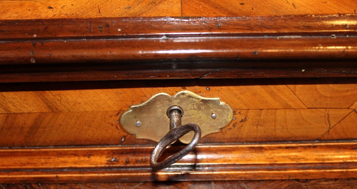 Late 17th Century Writing Case In Fruitwood Marquetry. Alsace Or Rhine Valley. -photo-8