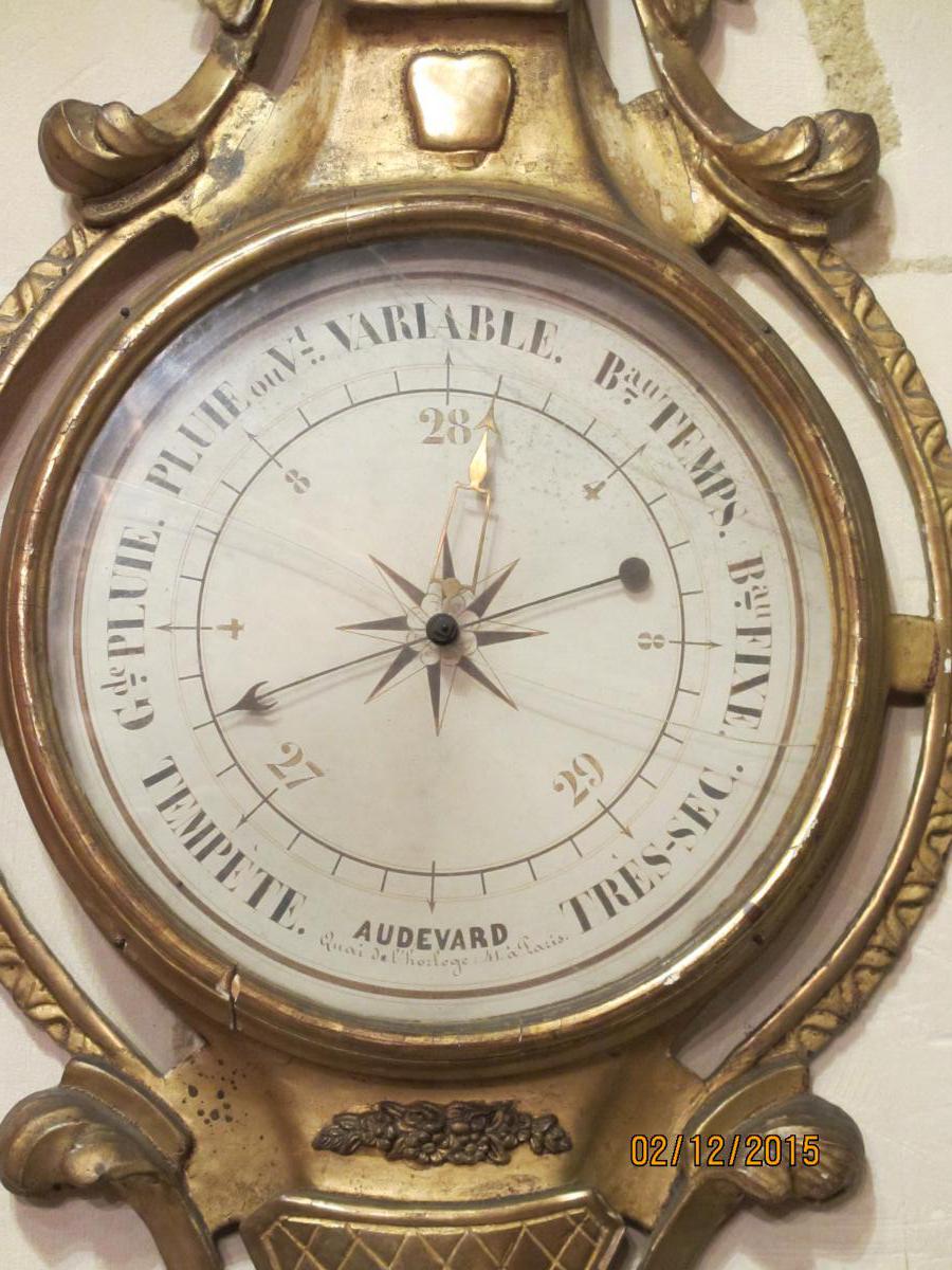 Barometer Louis XVI Gilded Wood-photo-4
