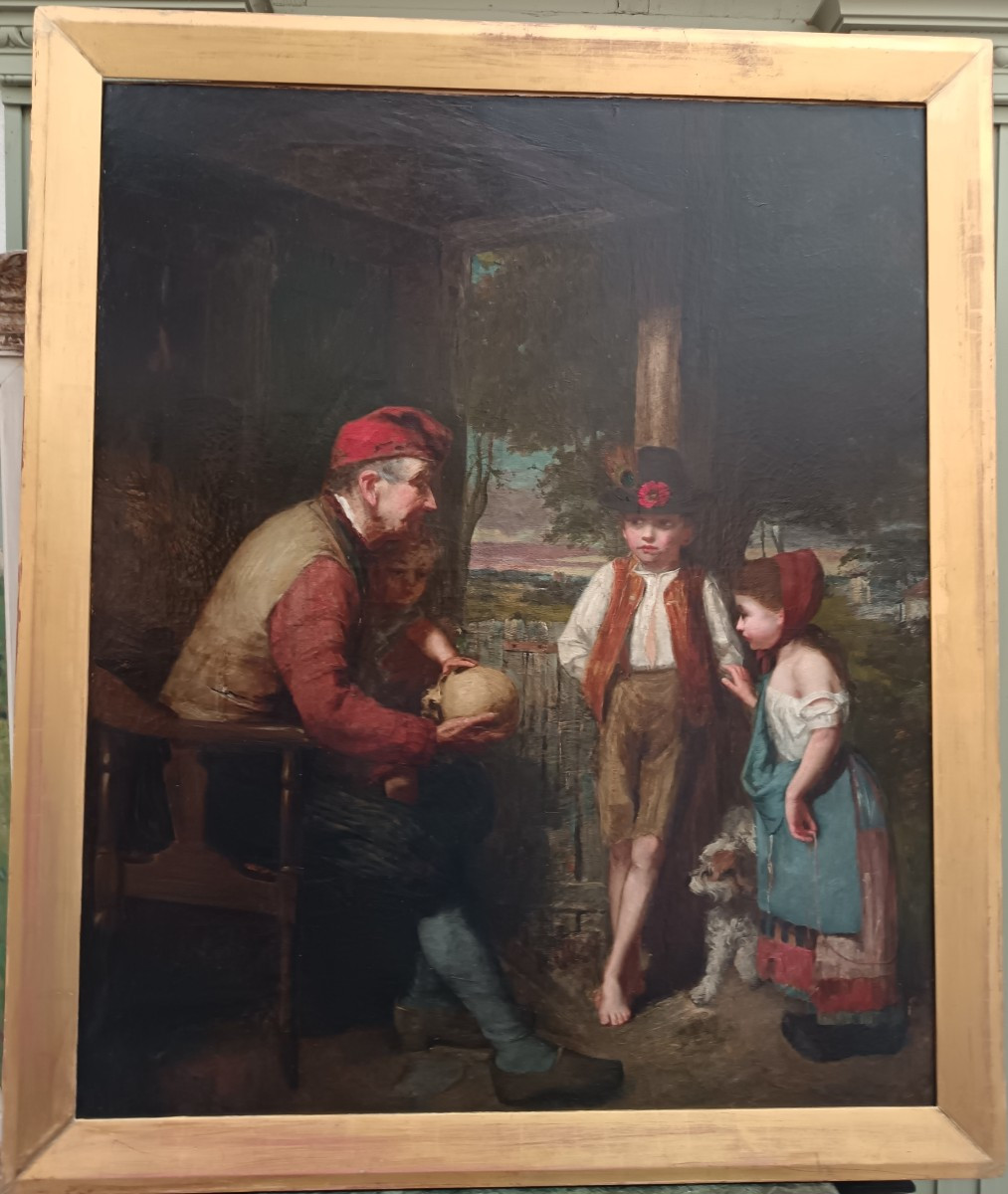 Children And Old Man, A Vanitas Scene.