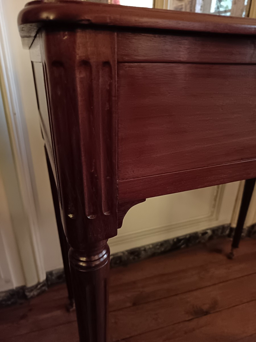 Rare Mahogany Money Changer's Desk, Stamped By Joseph Stockel.-photo-3