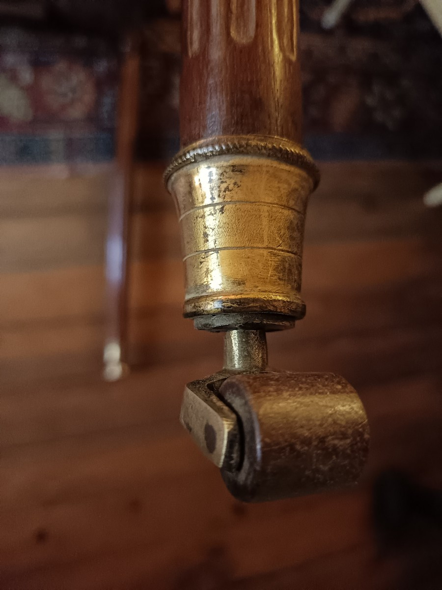 Rare Mahogany Money Changer's Desk, Stamped By Joseph Stockel.-photo-4