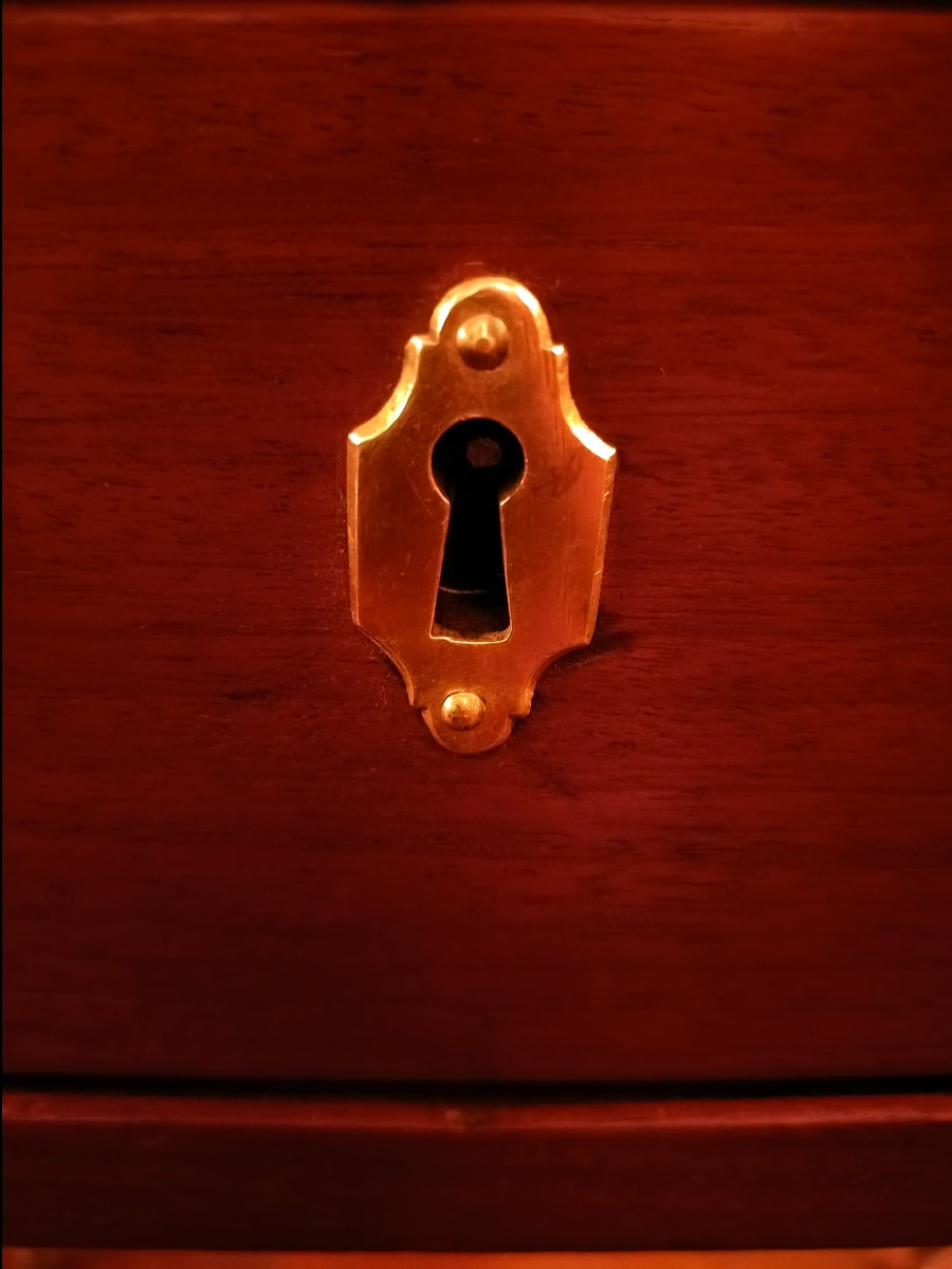 Rare Mahogany Money Changer's Desk, Stamped By Joseph Stockel.-photo-6