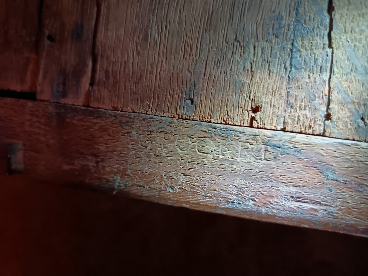 Rare Mahogany Money Changer's Desk, Stamped By Joseph Stockel.-photo-7