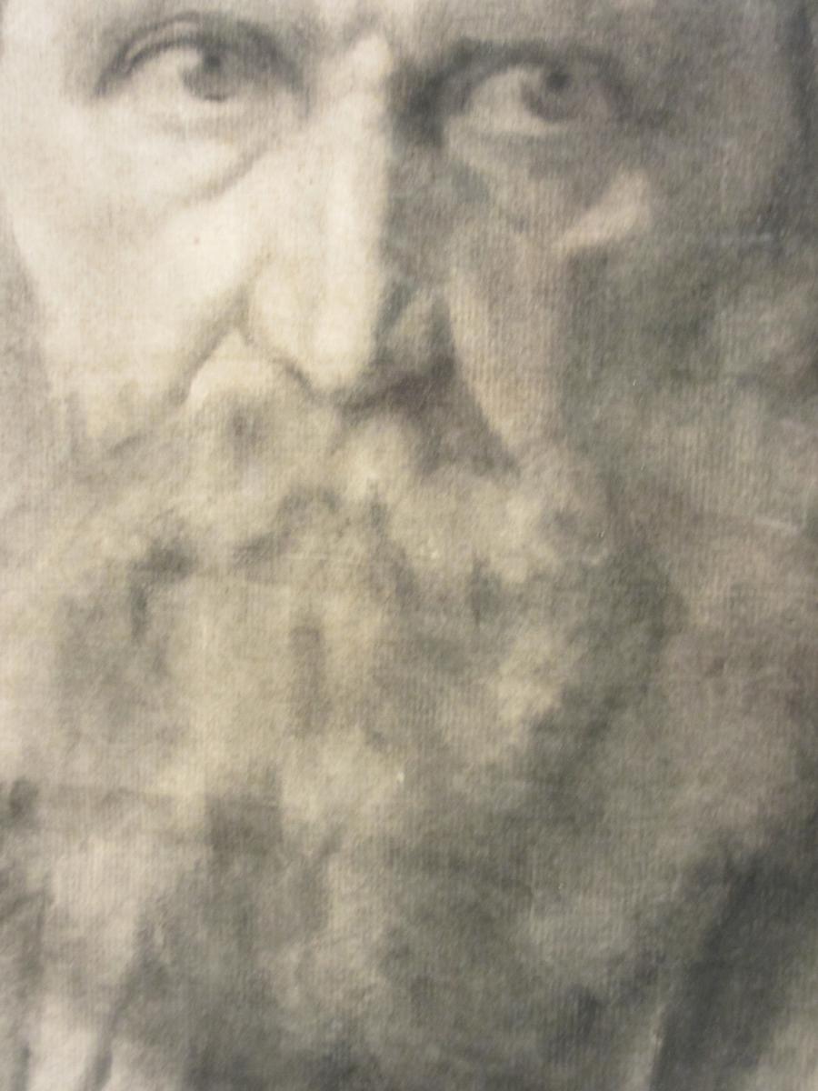 In Charcoal Drawing: Man Head.-photo-2