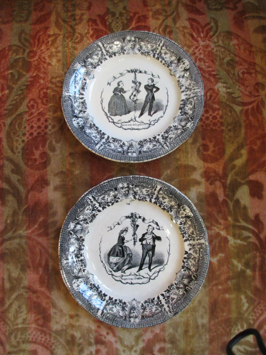 12 Assiettes Polissonnes "choisy Le Roi".-photo-3