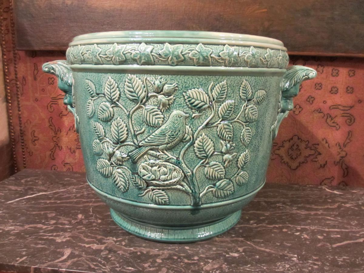 In Faience Cache Pot