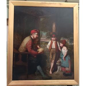 Children And Old Man, A Vanitas Scene.