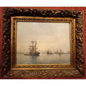 Bateaux au port par Victor Coste