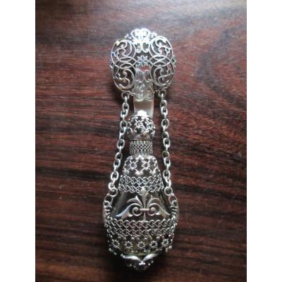 Glass And Silver Perfume Bottle