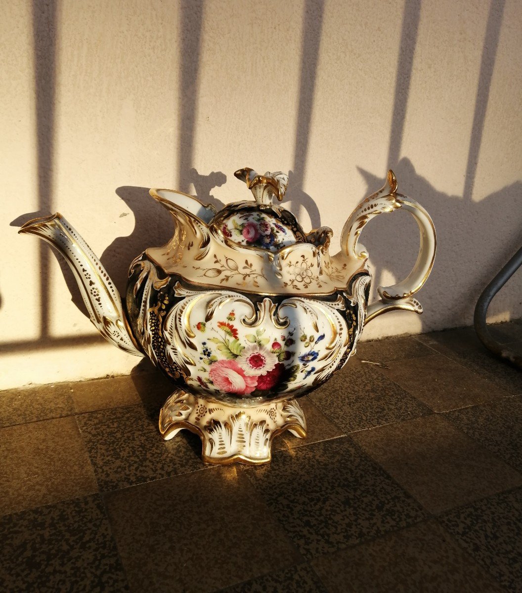 Grande Théière. Porcelaine De Paris. XIXe-photo-1