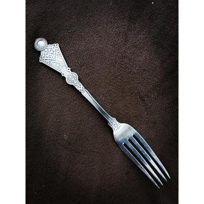 Fork In Sterling Silver. Russian Style