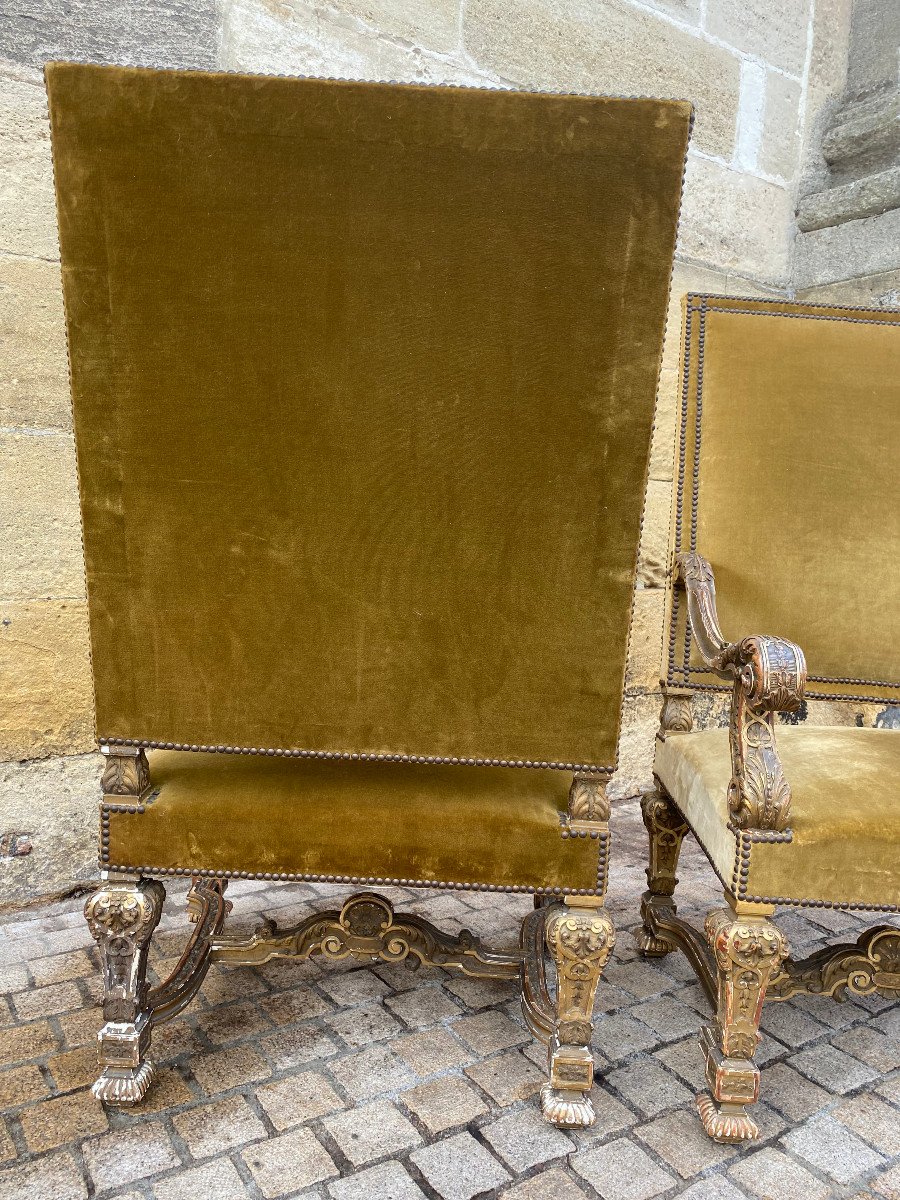 Paire De Fauteuils De Style Louis XIV -photo-8
