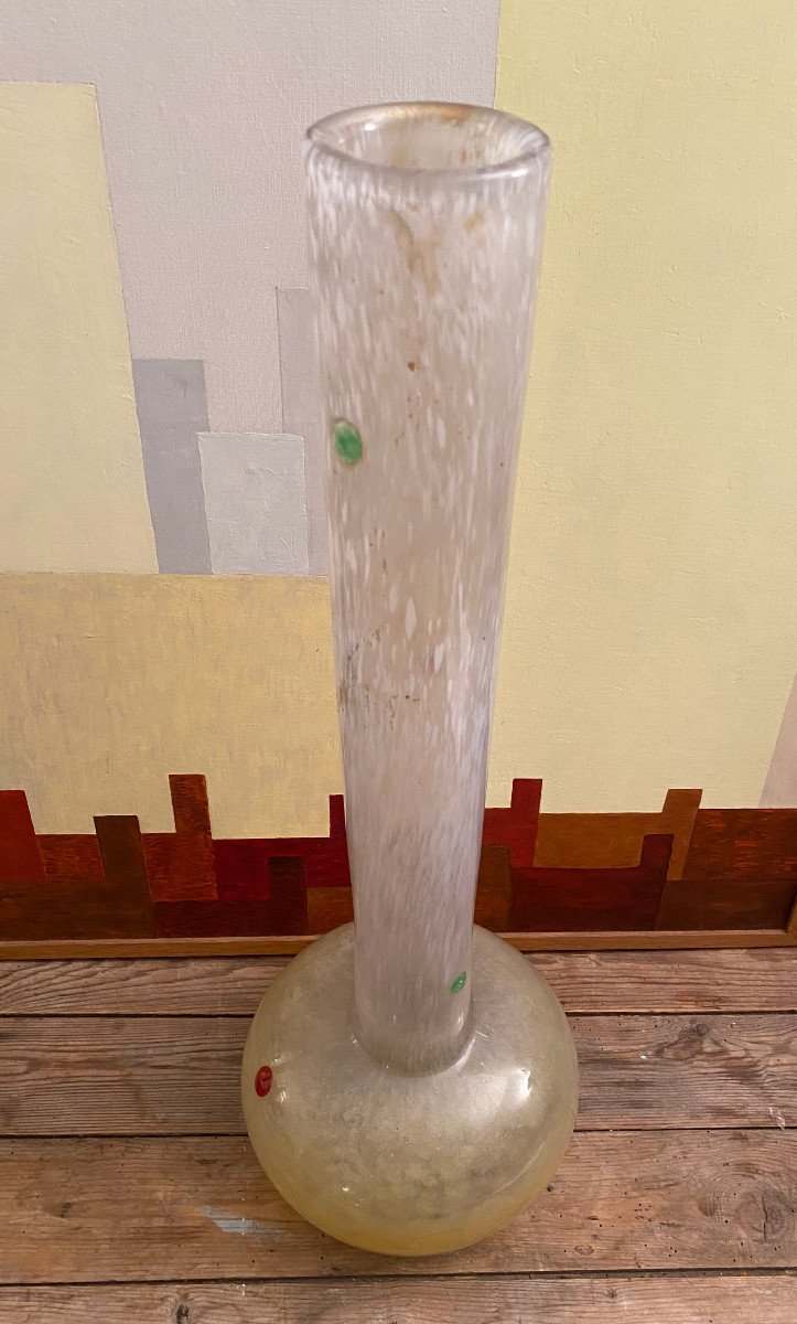 Grand Vase Daum Aux Cabochons, Vers 1900-photo-2