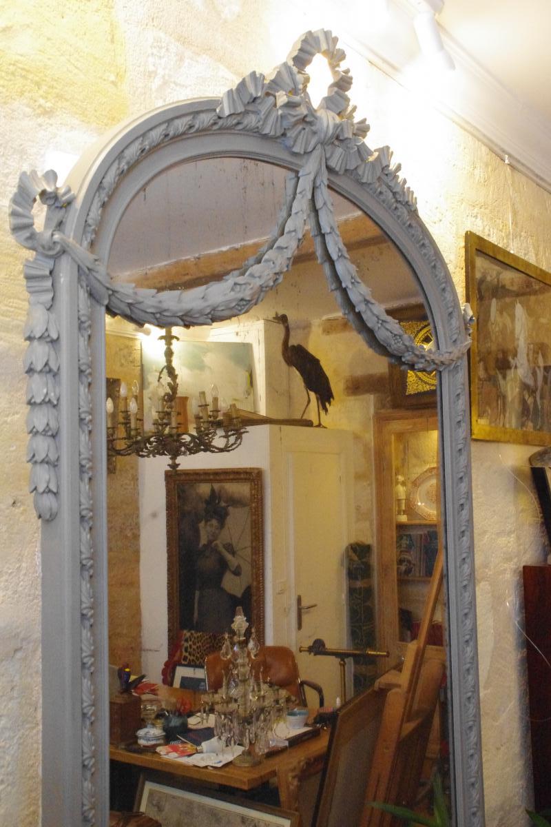Grand Miroir Fin 19 Eme Avec Sa Jardinière-photo-2