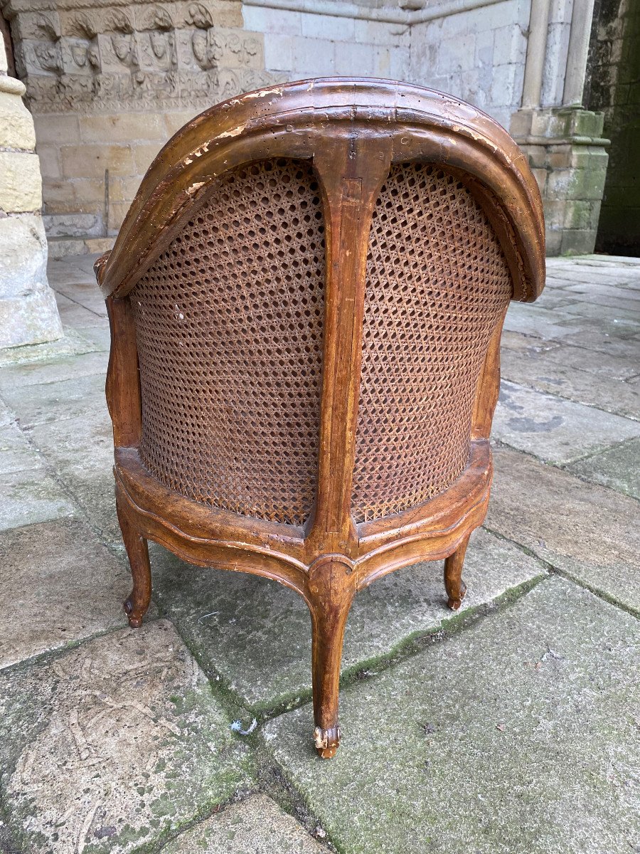 Office Armchair Stamped E Meunier Louis XV Period-photo-4