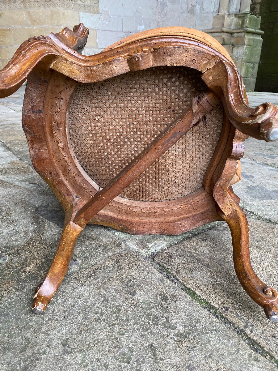Office Armchair Stamped E Meunier Louis XV Period-photo-5