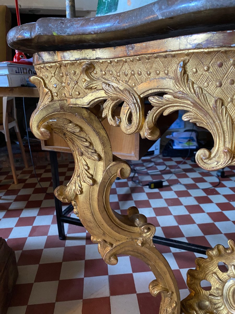 Regency Period Console In Golden Wood-photo-2