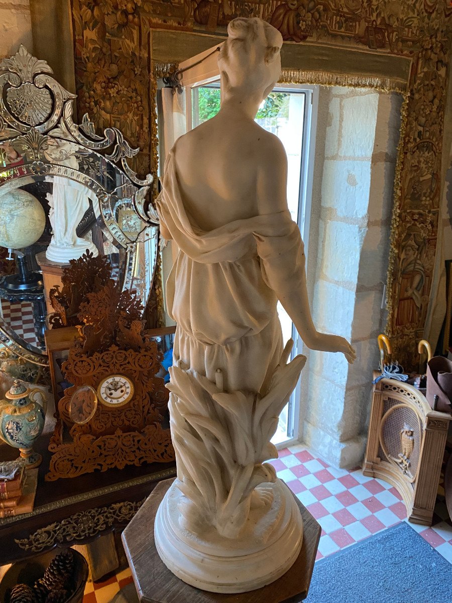 Venus Au Bain By Emile Boisseau, Carrara Marble, 19th Century.-photo-1