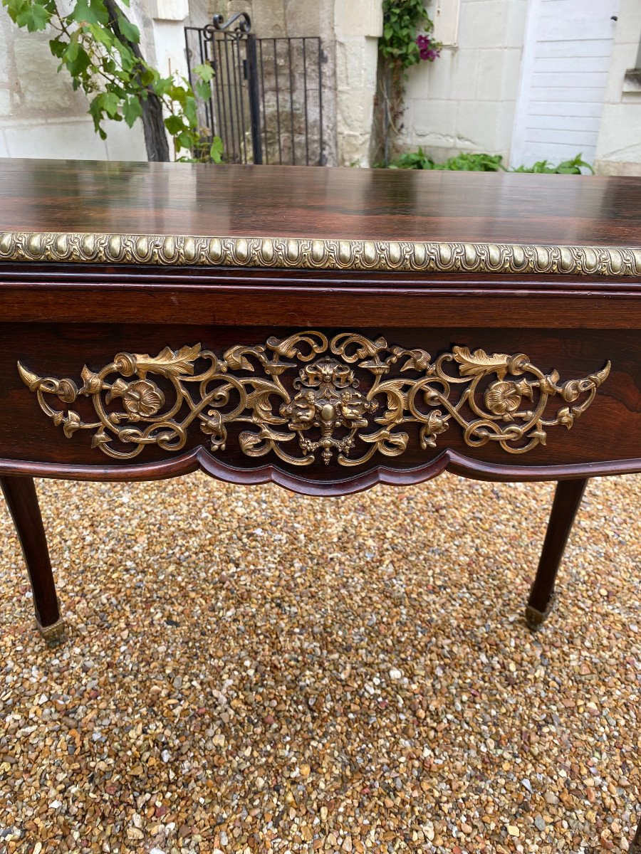 English Rosewood Games Table, Late 19th Century-photo-3