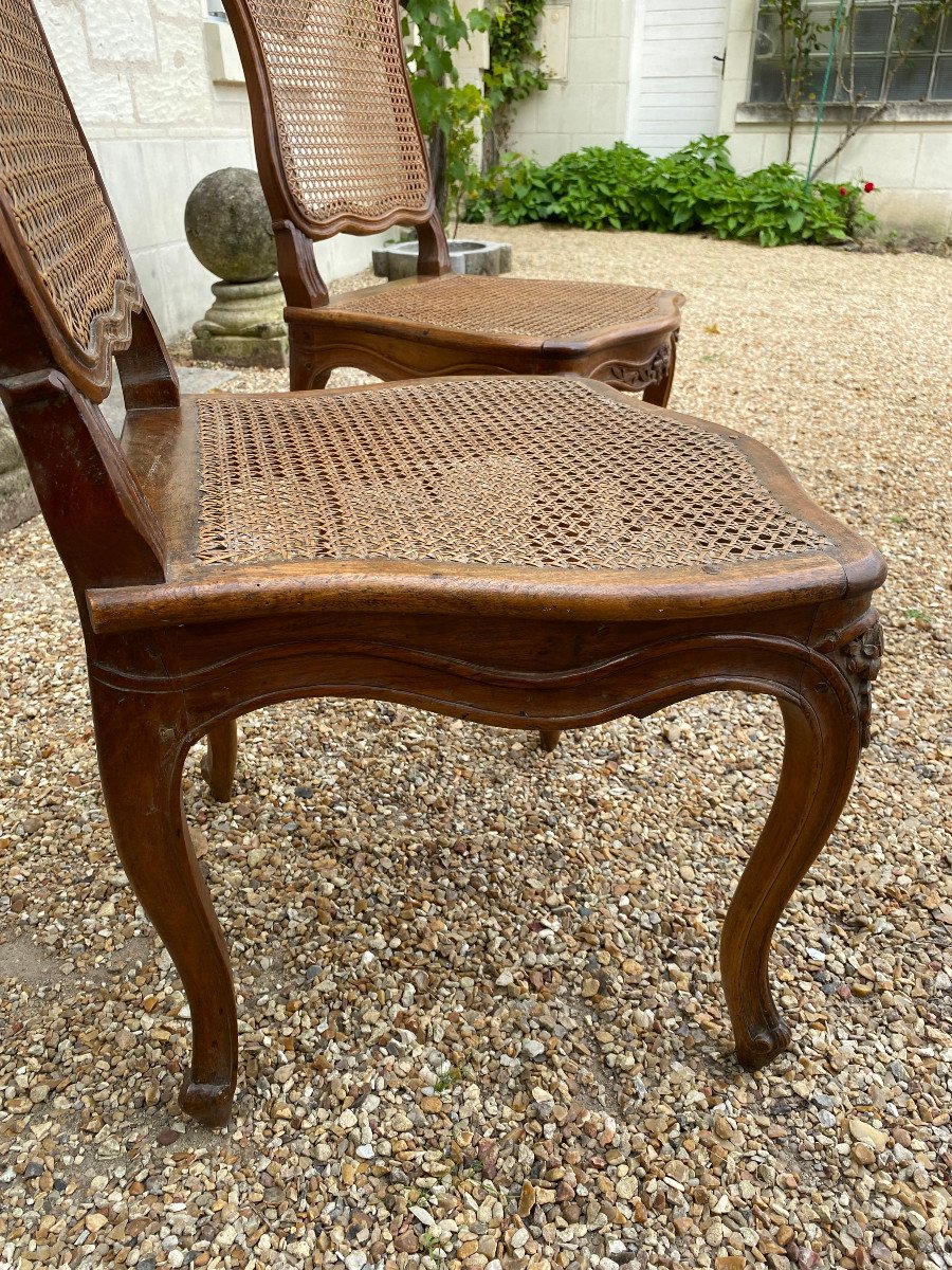 Pair Of Cane Chairs, Stamped Nogaret Lyon-photo-1