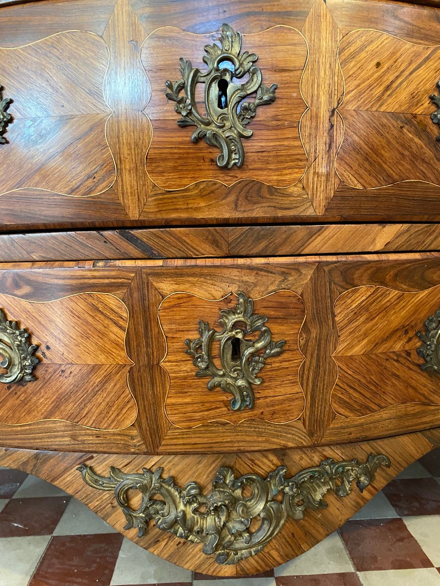 Tomb Commode, Louis XV Period, Stamped Hedoin.-photo-3