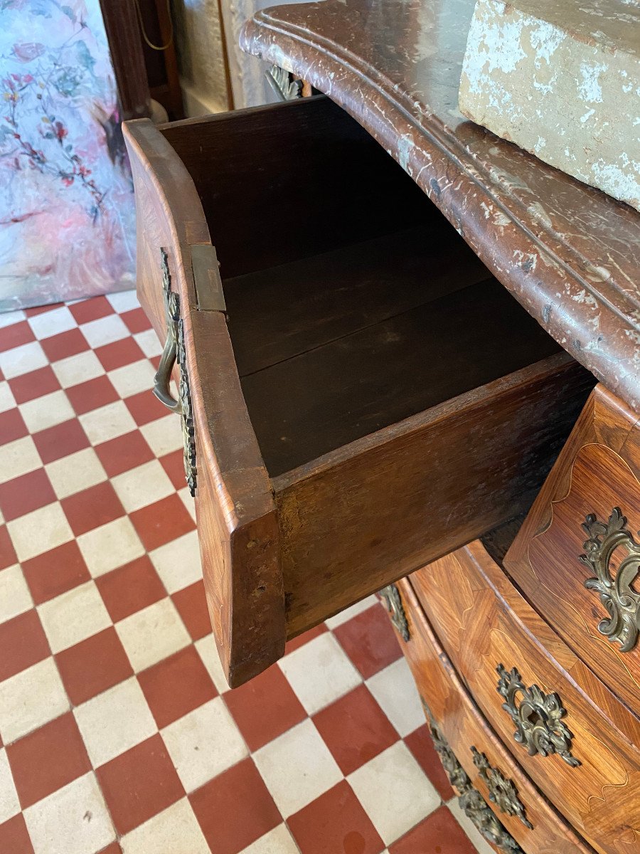 Tomb Commode, Louis XV Period, Stamped Hedoin.-photo-7